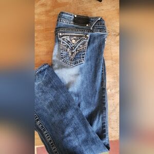Women's Blue Embellished Jeans